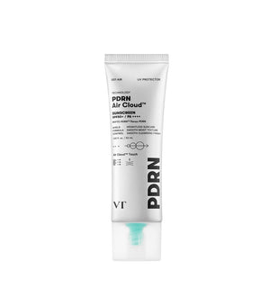VT COSMETICS PDRN Air Cloud Sunscreen Protector Solar SPF50+ PA++++ PHYTO PDRN, Niacinamida y 9 Ácidos Hialurónicos Hidratación y Protección UV 50 ml