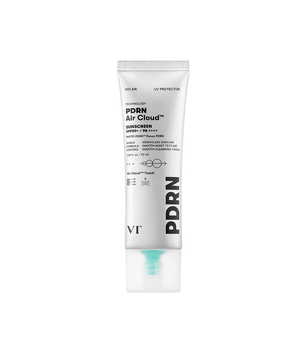 VT COSMETICS PDRN Air Cloud Sunscreen Protector Solar SPF50+ PA++++ PHYTO PDRN, Niacinamida y 9 Ácidos Hialurónicos Hidratación y Protección UV 50 ml