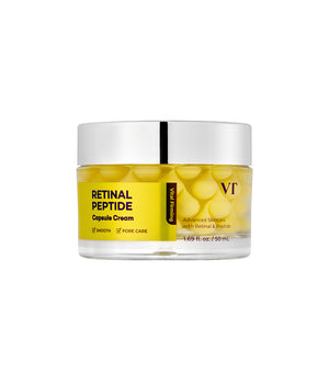 VT COSMETICS Retinal Peptide Cream Crema Facial Reafirmante con Retinal y Péptidos Retinal (Vitamina A), 9 Péptidos y Niacinamida Reduce Arrugas, Minimiza Poros e Hidrata Intensamente