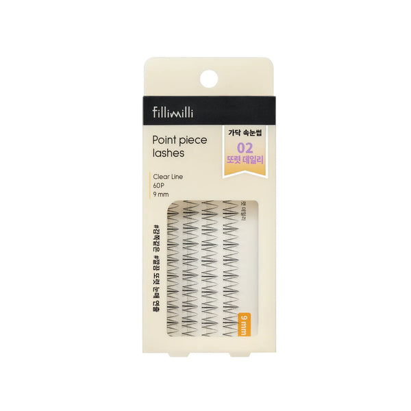 FILLIMILLI Point Piece Lashes 02 Clear Daily (9mm) (60 piezas) - Pestañas Postizas