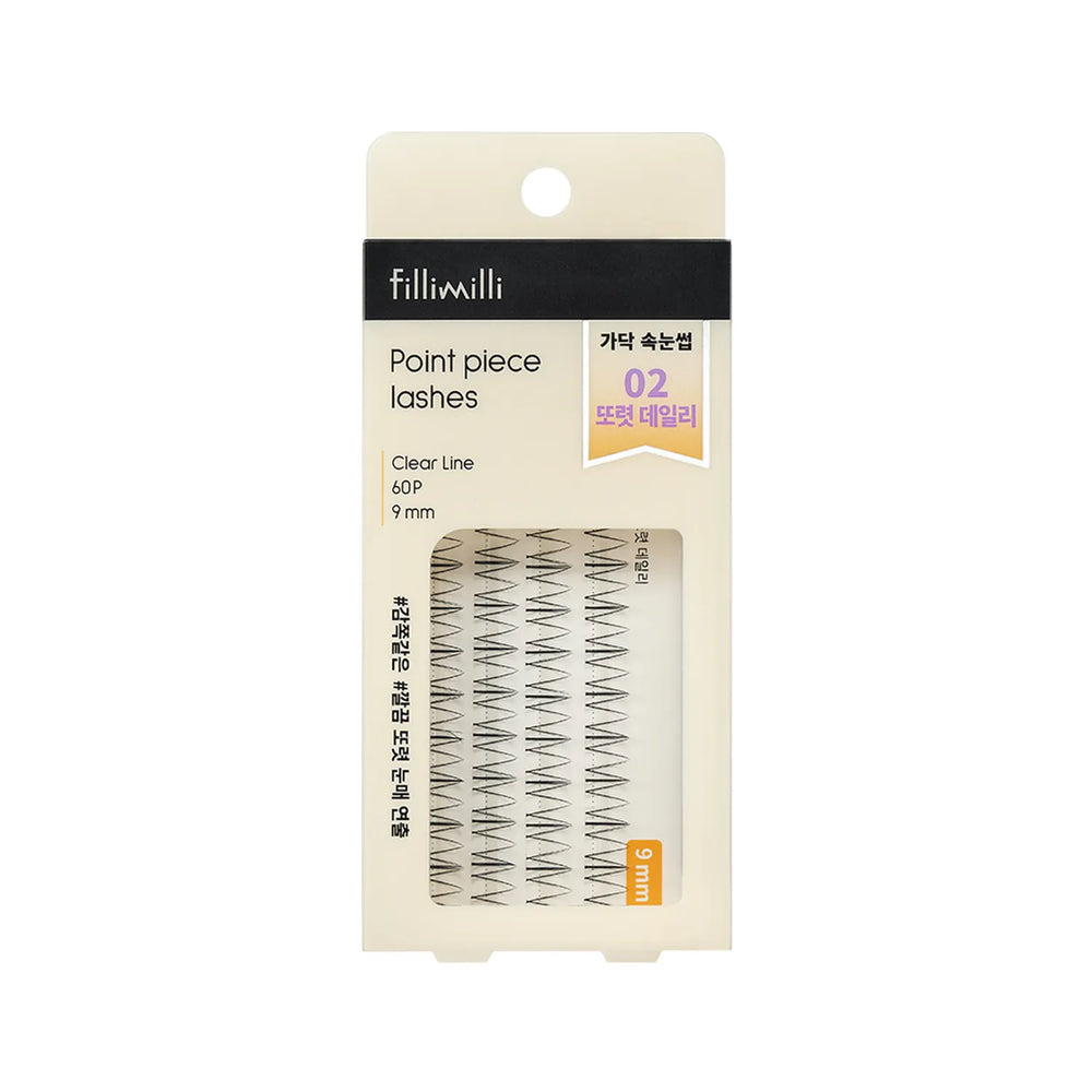 FILLIMILLI Point Piece Lashes 08 Clear Daily (10mm) (60 piezas) -Pestañas Postizas