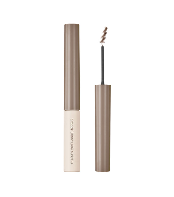PERIPERA Speedy Skinny Brow Mascara 3g – Máscara de Cejas con Color y Polvo Fino Difuminador