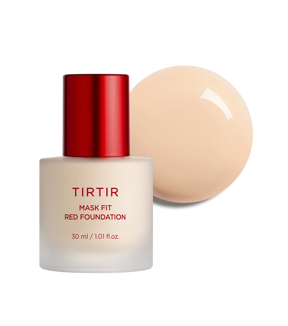 TIRTIR Mask Fit Red Foundation 30ml – Base de Maquillaje Fluida Larga Duración con Astaxantina e Hibisco