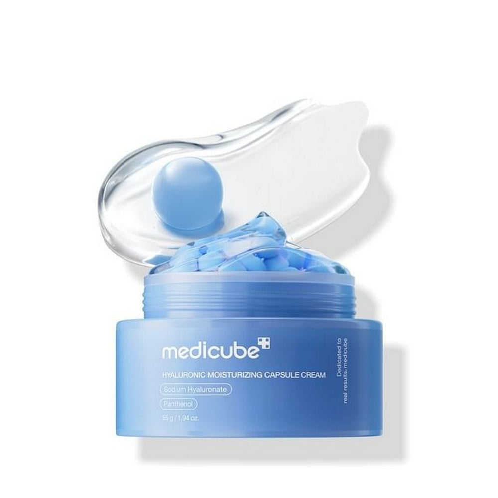 MEDICUBE Hyaluronic Moisturizing Capsule Cream 55g – Crema Hidratante Intensiva con Cápsulas de Ácido Hialurónico