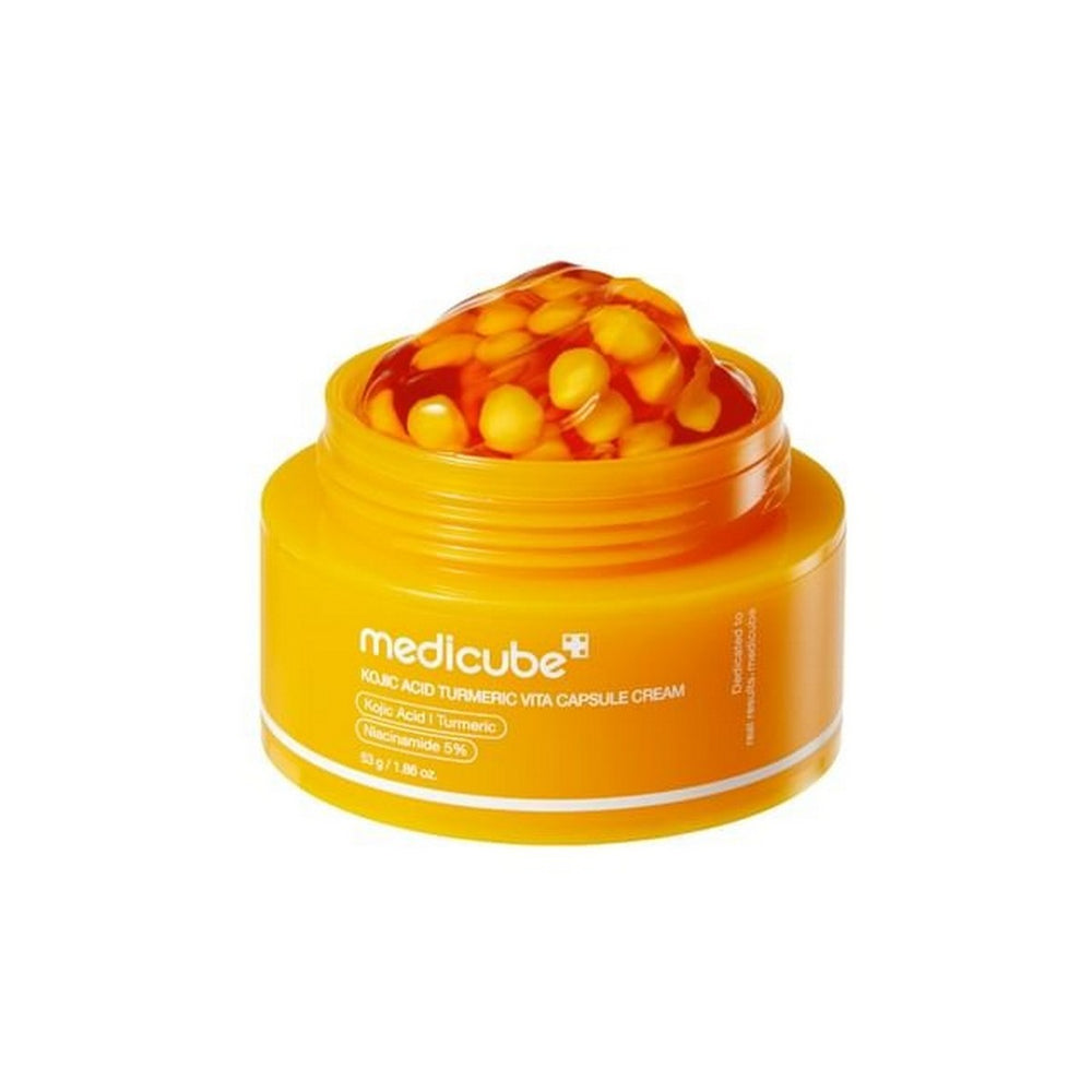 MEDICUBE Kojic Acid Turmeric Vita Capsule Cream 53g – Crema Iluminadora y Perfeccionadora con Ácido Kójico