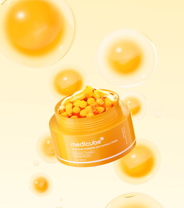 MEDICUBE Kojic Acid Turmeric Vita Capsule Cream 53g – Crema Iluminadora y Perfeccionadora con Ácido Kójico