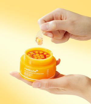 MEDICUBE Kojic Acid Turmeric Vita Capsule Cream 53g – Crema Iluminadora y Perfeccionadora con Ácido Kójico