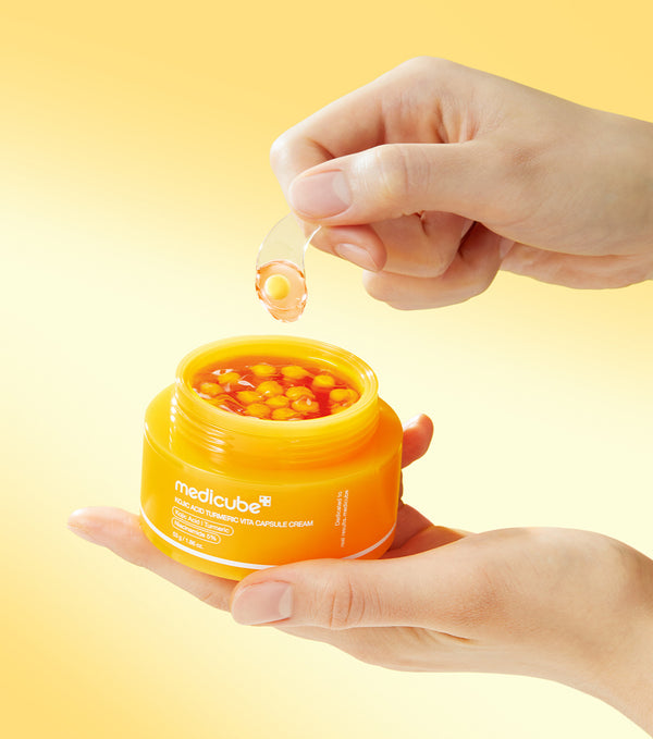 MEDICUBE Kojic Acid Turmeric Vita Capsule Cream 53g – Crema Iluminadora y Perfeccionadora con Ácido Kójico