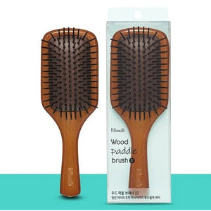 FILLIMILLI Wood Paddle Brush (S) 1 pza – Cepillo Masajeador y Desenredante con Madera Natural y Puntas Redondeadas