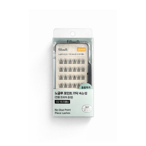 FILLIMILLI No-Glue Point Lashes 02 Triple V (10mm) (36 piezas) Pestañas postizas