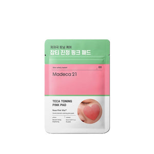 MADECA21 Teca Toning Pink Pad 4u – Pads Faciales Iluminadores y Calmantes con Niacinamida