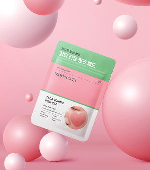 MADECA21 Teca Toning Pink Pad 4u – Pads Faciales Iluminadores y Calmantes con Niacinamida