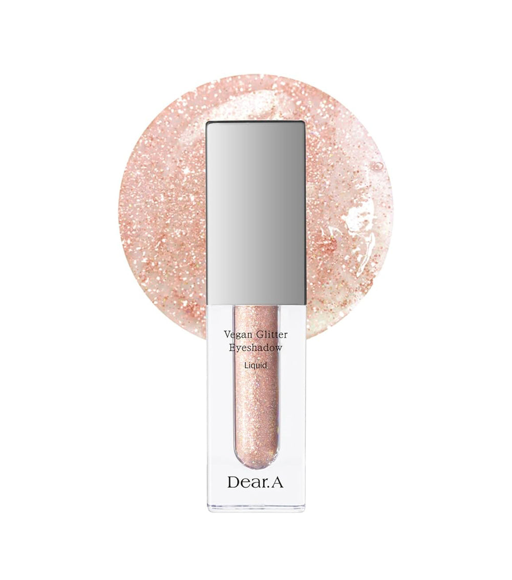 DEAR.A | Vegan Glitter Eyeshadow 4g 02 Sunbeam – Sombra de Ojos Líquida Iluminadora con Ácido Hialurónico y Glicerina.