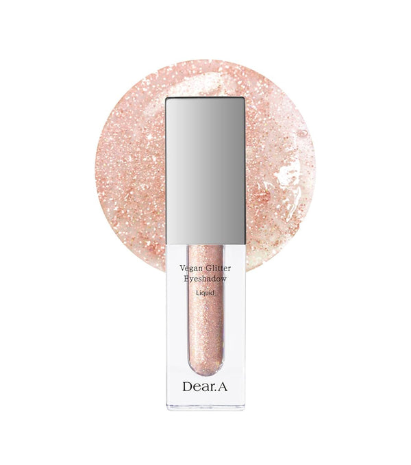 DEAR.A | Vegan Glitter Eyeshadow 4g 02 Sunbeam – Sombra de Ojos Líquida Iluminadora con Ácido Hialurónico y Glicerina.