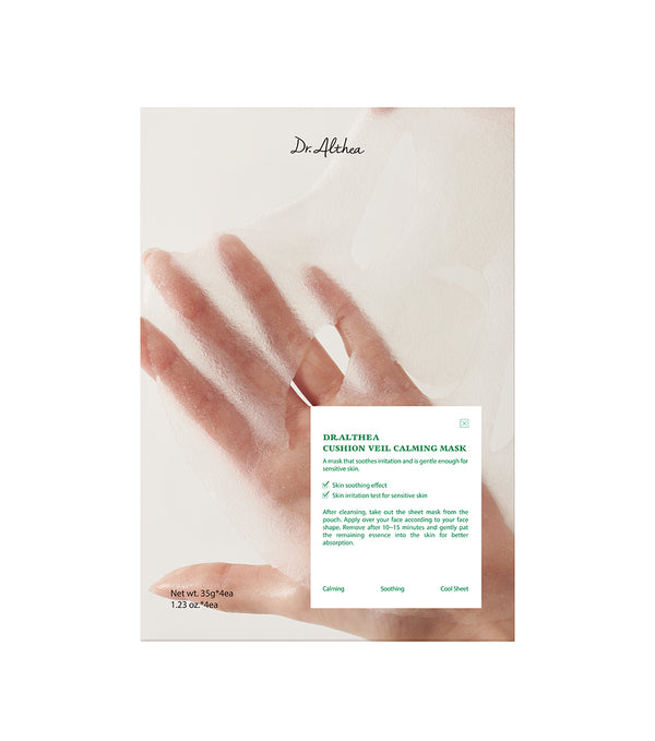 DR. ALTHEA | Cushion Veil Calming Mask | 1 pz | Mascarilla Facial Descongestiva con Polvo de Piedra Fría y Cica Complex
