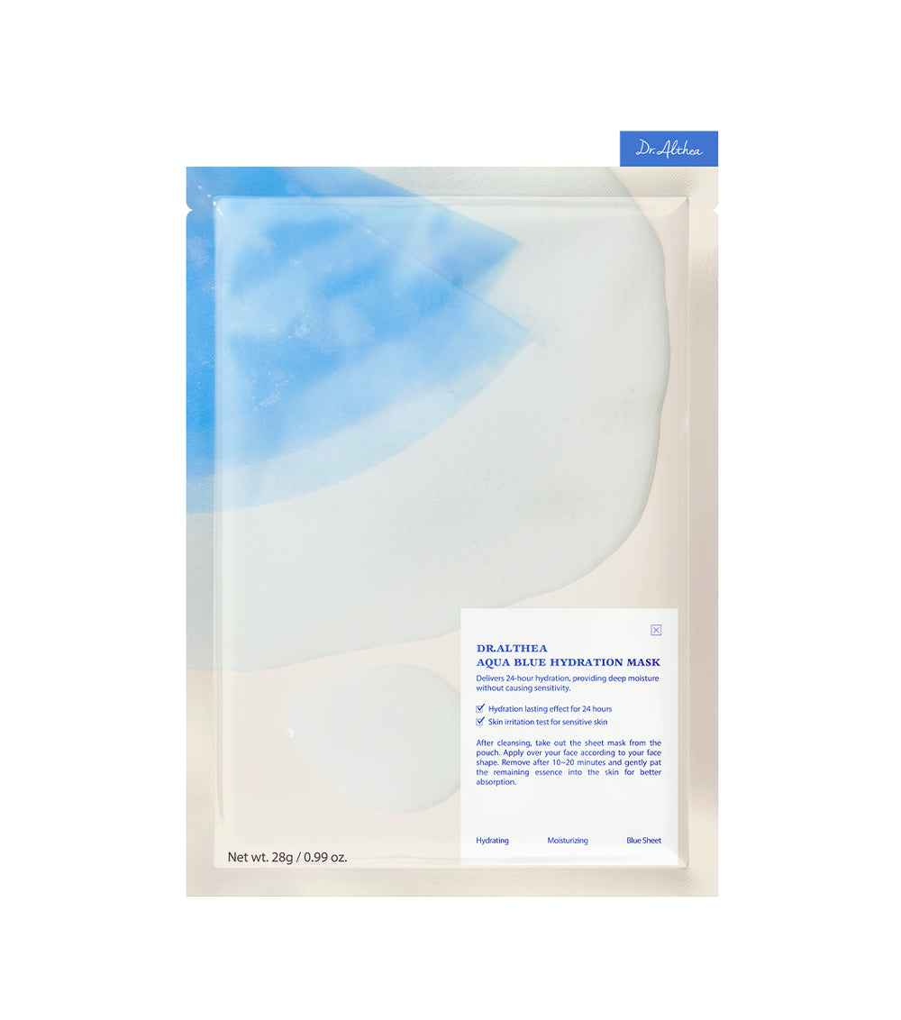 DR. ALTHEA | Aqua Blue Hydration Mask | 1 pz | Mascarilla Facial Revitalizante y Anti-Hinchazón con Azulene y Agua de Bamboo