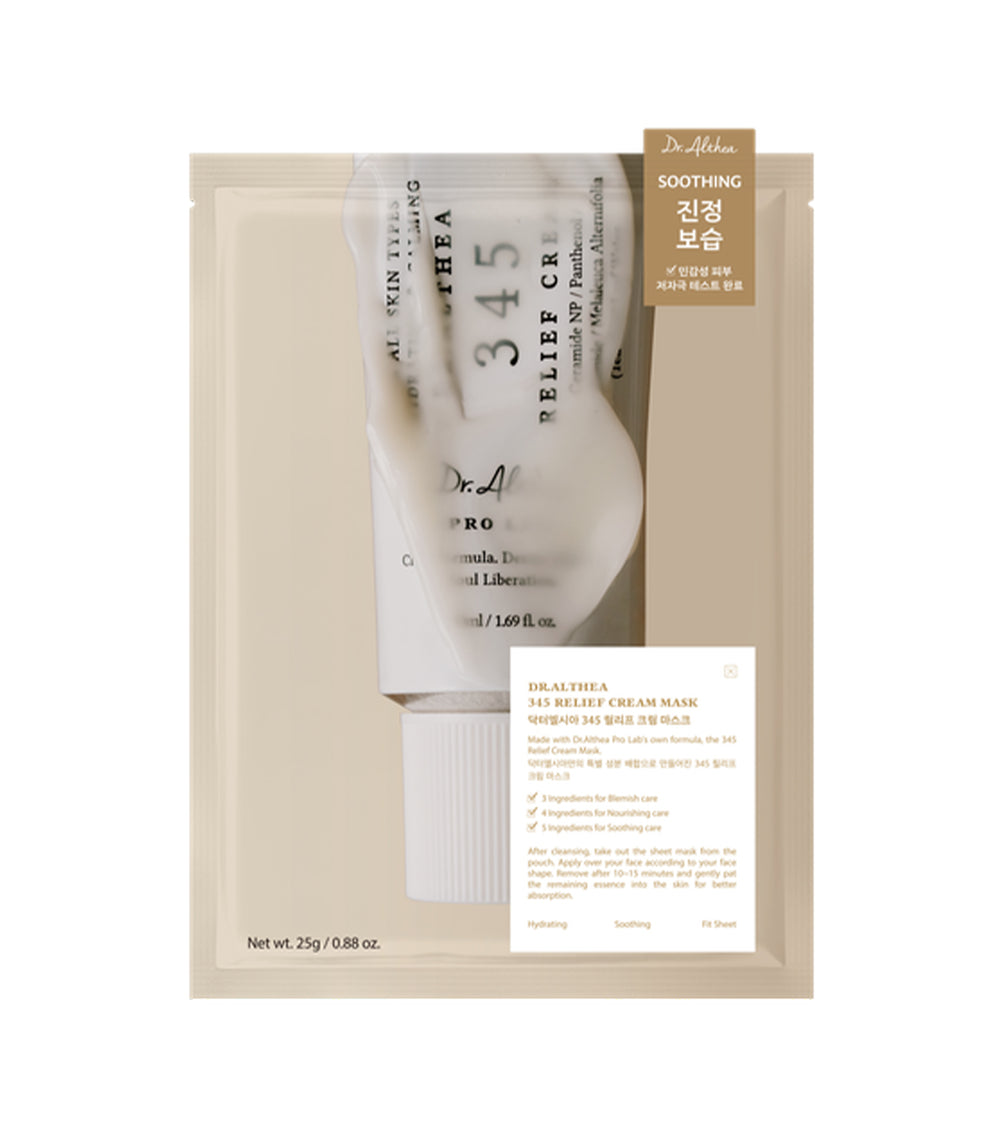 DR. ALTHEA | 345 Relief Cream Mask | 1 pz | Mascarilla Facial para Imperfecciones con Niacinamida, Pantenol y Resveratrol