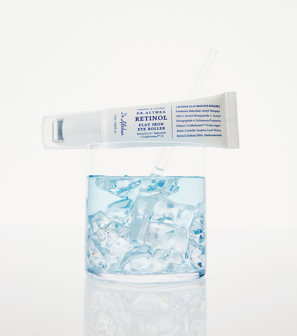 DR. ALTHEA | Retinol Flat Iron Eye Roller | 25ml | Sérum Contorno de Ojos con Retinol, Bakuchiol y Aplicador Roller