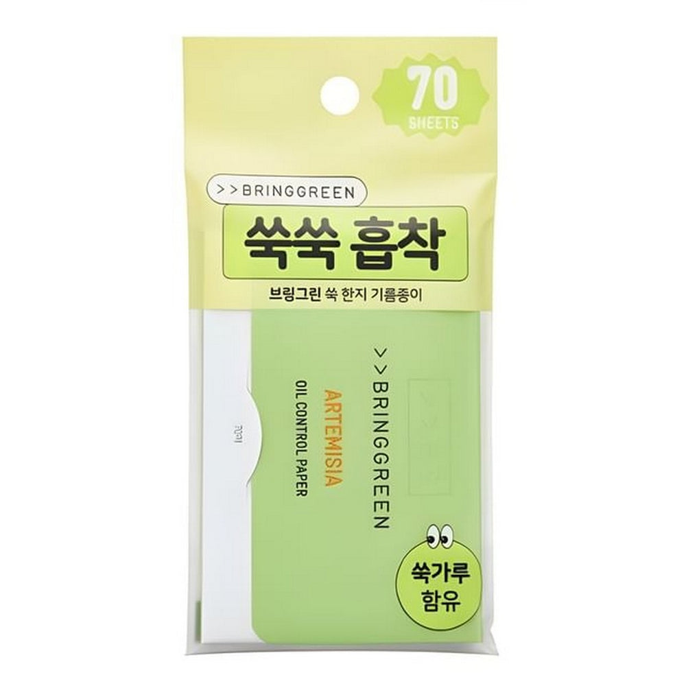 BRING GREEN | Artemisia Oil Control Paper 70u – Papeles Matificantes Antibrillo con Polvo de Artemisia.
