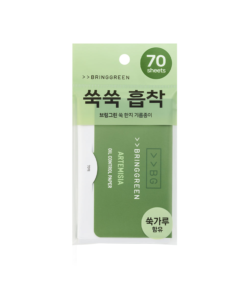 BRING GREEN | Artemisia Oil Control Paper 70u – Papeles Matificantes Antibrillo con Polvo de Artemisia.