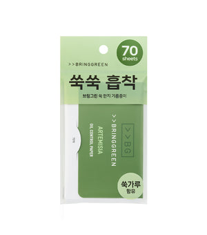 BRING GREEN | Artemisia Oil Control Paper 70u – Papeles Matificantes Antibrillo con Polvo de Artemisia.
