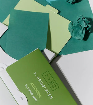 BRING GREEN | Artemisia Oil Control Paper 70u – Papeles Matificantes Antibrillo con Polvo de Artemisia.