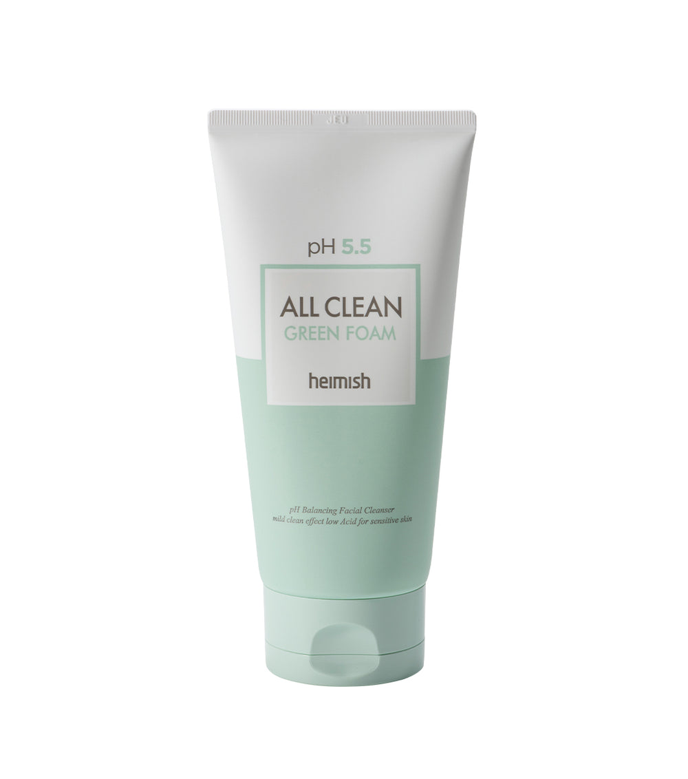 HEIMISH All Clean Green Foam 150ml – Limpiador Facial Equilibrante y Calmante con Centella Asiática