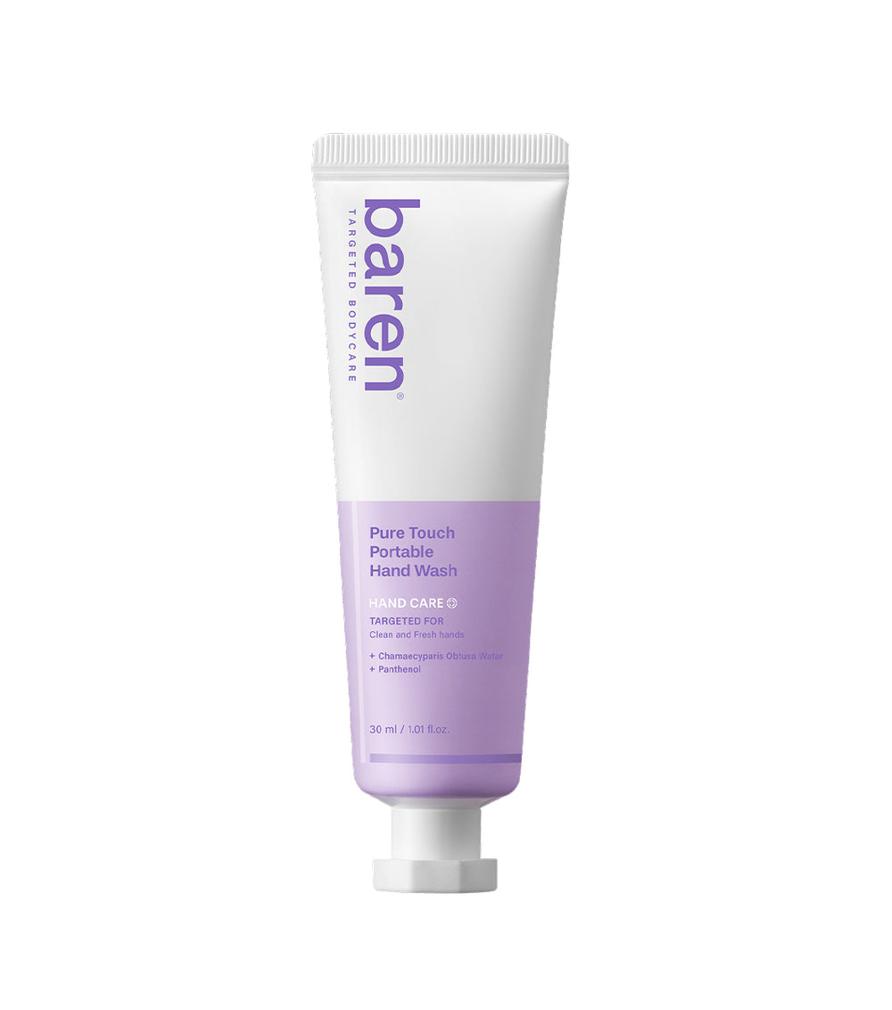 BAREN Pure Touch Portable Hand Wash 50ml – Jabón de Manos Portátil en Espuma con Chamaecyparis Obtusa