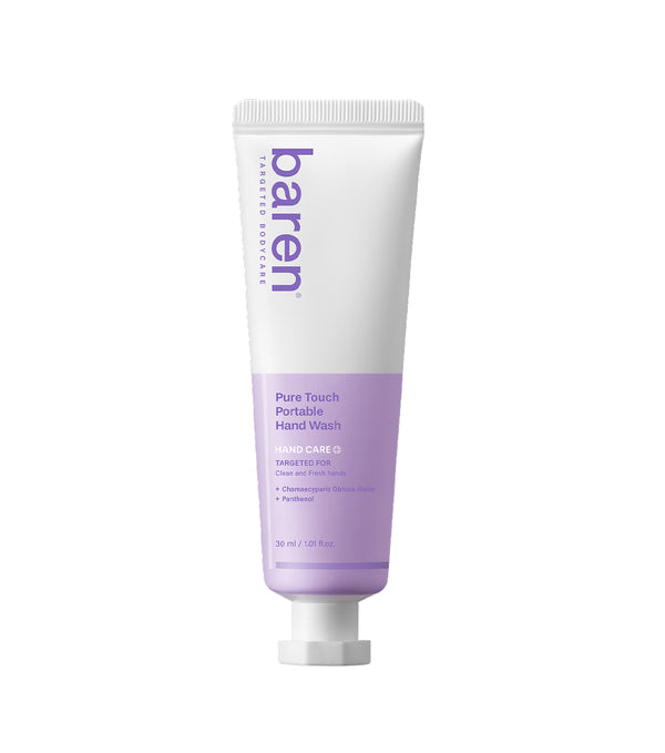BAREN Pure Touch Portable Hand Wash 50ml – Jabón de Manos Portátil en Espuma con Chamaecyparis Obtusa