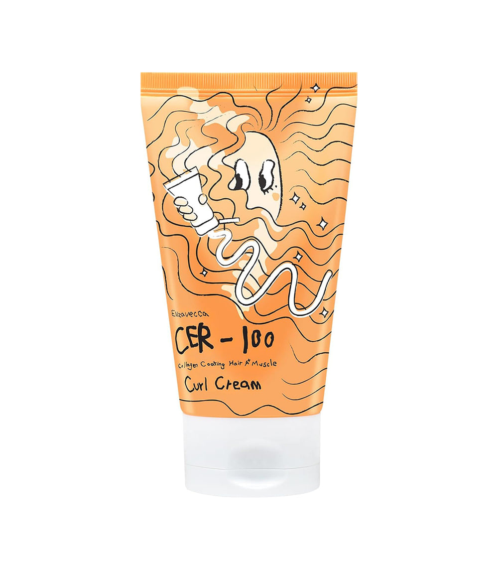 ELIZAVECCA CER-100 Collagen Coating Hair A+ Muscle Curl Cream 120ml – Crema para Peinar y Definir Rizos con Colágeno Hidrolizado