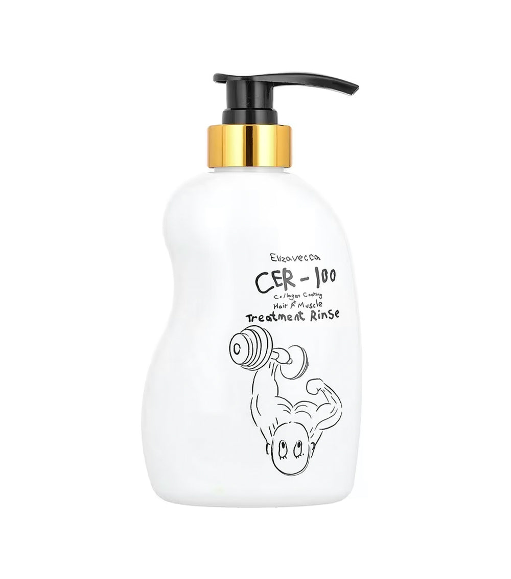 ELIZAVECCA CER-100 Collagen Coating Hair Muscle Treatment Rinse 500ml – Acondicionador Reparador Profundo con Colágeno Hidrolizado