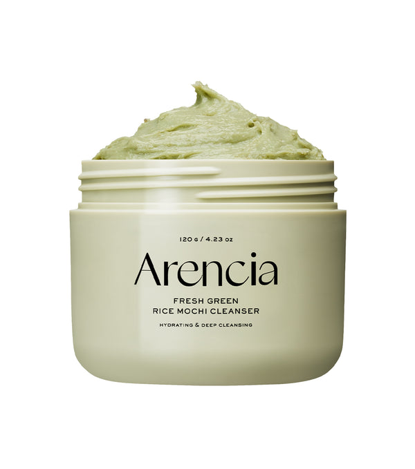 ARENCIA Fresh Green Rice Mochi Cleanser 120g – Limpiador Facial Artesanal Purificante con Arroz Verde, Té Verde y Centella