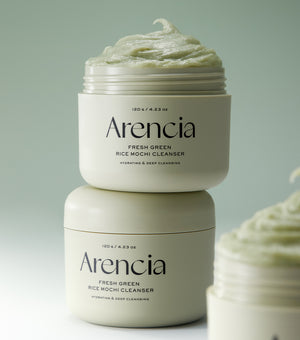 ARENCIA Fresh Green Rice Mochi Cleanser 120g – Limpiador Facial Artesanal Purificante con Arroz Verde, Té Verde y Centella