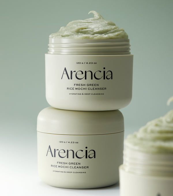 ARENCIA Fresh Green Rice Mochi Cleanser 120g – Limpiador Facial Artesanal Purificante con Arroz Verde, Té Verde y Centella
