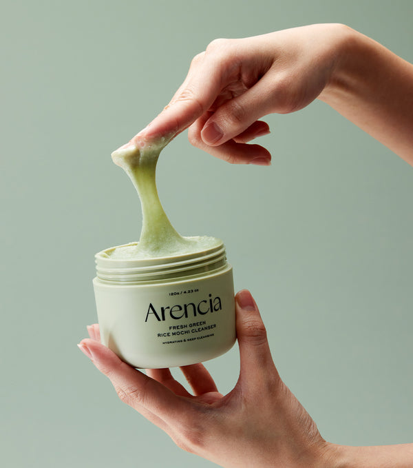 ARENCIA Fresh Green Rice Mochi Cleanser 120g – Limpiador Facial Artesanal Purificante con Arroz Verde, Té Verde y Centella