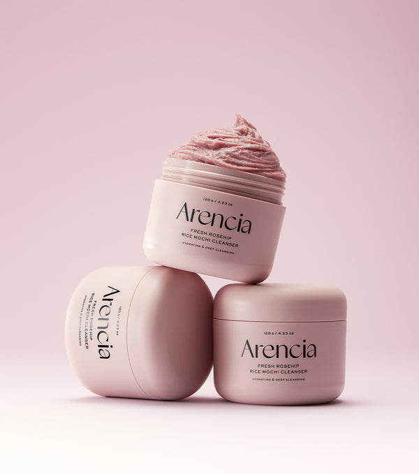 ARENCIA Fresh Rosehip Rice Mochi Cleanser 120g – Limpiador Facial Artesanal Iluminador con Rosa Mosqueta, Arroz y Vitamina C