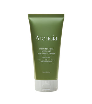 ARENCIA Green Tea + LHA Deep Pore Rice Cake Cleanser 150g – Limpiador de Poros Profundo con Té Verde, LHA y Polvo de Arroz