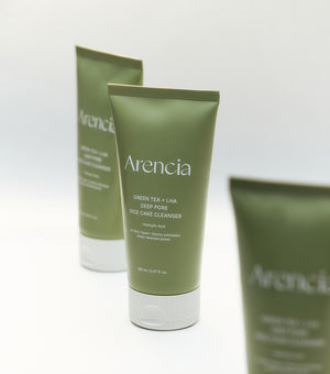 ARENCIA Green Tea + LHA Deep Pore Rice Cake Cleanser 150g – Limpiador de Poros Profundo con Té Verde, LHA y Polvo de Arroz