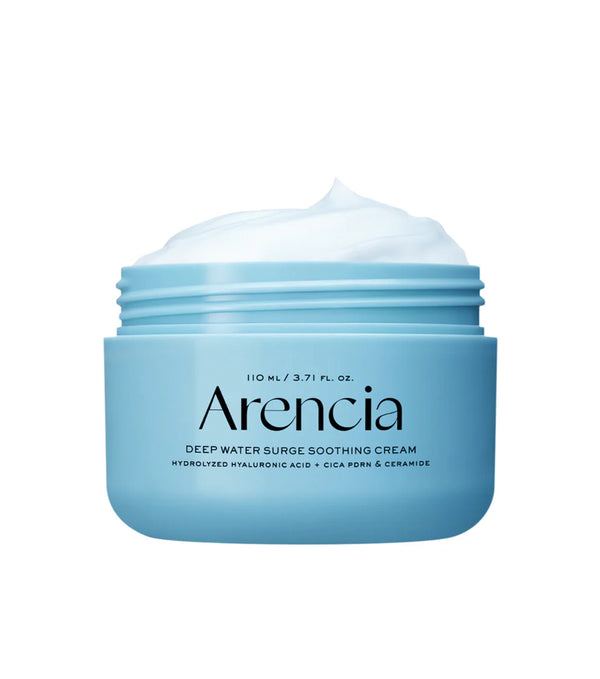 ARENCIA Deep Water Surge Soothing Cream 110ml – Crema Hidratante Calmante de Absorción Rápida con Agua Glaciar y Ceramidas