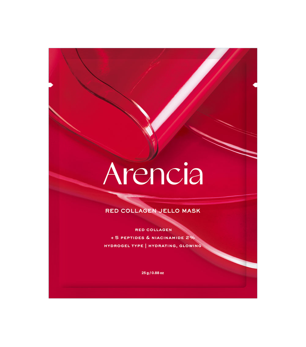 ARENCIA Red Collagen Jello Mask  – Mascarilla Facial Hidratante de Colágeno con Extracto de Camelia y Adenosina