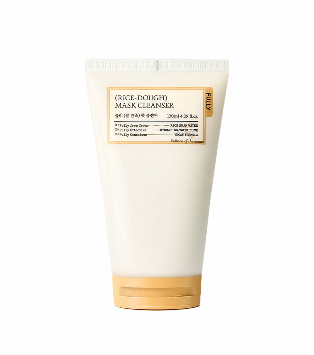 FULLY Rice-Dough Mask Cleanser 130ml – Limpiador y Mascarilla Purificante con Agua de Salvado de Arroz