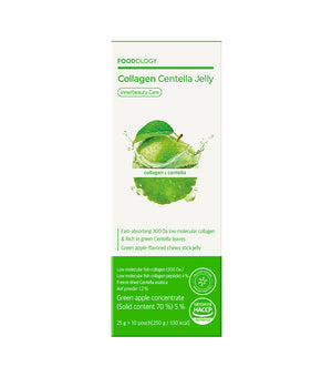 FOODOLOGY Collagen Centella Jelly 10 Sticks – Suplemento masticable de colageno 300 Da y Centella