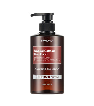 KUNDAL Caffeine Shampoo 500ml (Cherry Blossom) – Champú Anticaída y Estimulante con Cafeína Natural
