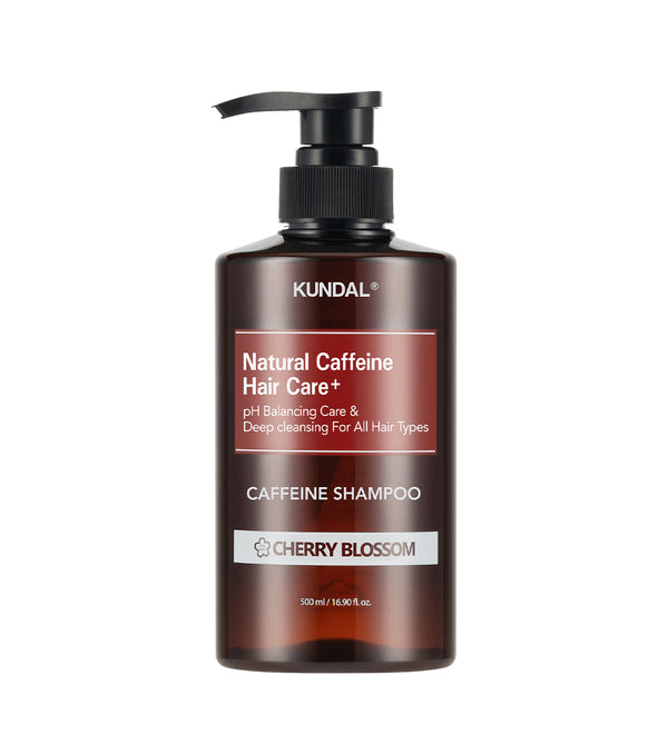 KUNDAL Caffeine Shampoo 500ml (Cherry Blossom) – Champú Anticaída y Estimulante con Cafeína Natural