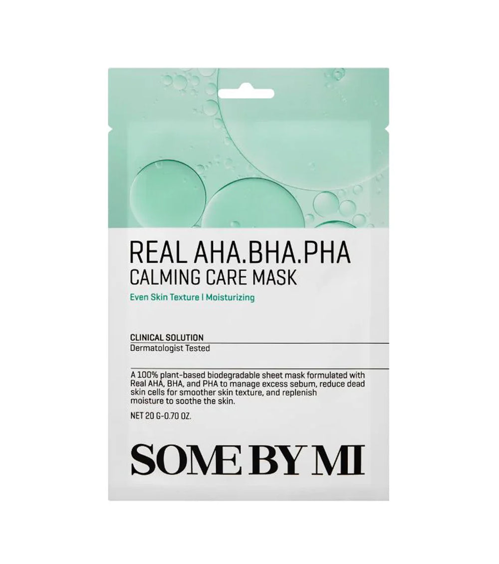Some By Mi Real Aha-Bha-Pha Calming Care Mask 20g – Mascarilla Facial Exfoliante Con Complejo De Ácidos