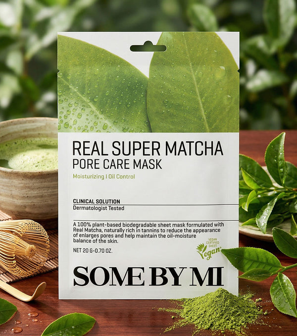 Some By Mi Real Super Matcha Pore Care Mask 20g – Mascarilla Facial Para Poros Con Extracto De Matcha