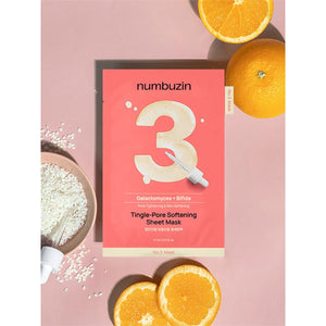 NUMBUZIN No.3 Tingle-Pore Softening Sheet Mask 1u – Mascarilla Suavizante de Poros con Bífida y Galactomyces