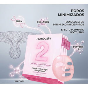 NUMBUZIN No.2 Water Collagen 65% Voluming Sheet Mask 1u – Mascarilla Nocturna Reafirmante con Colágeno y Pdrn de Rosa