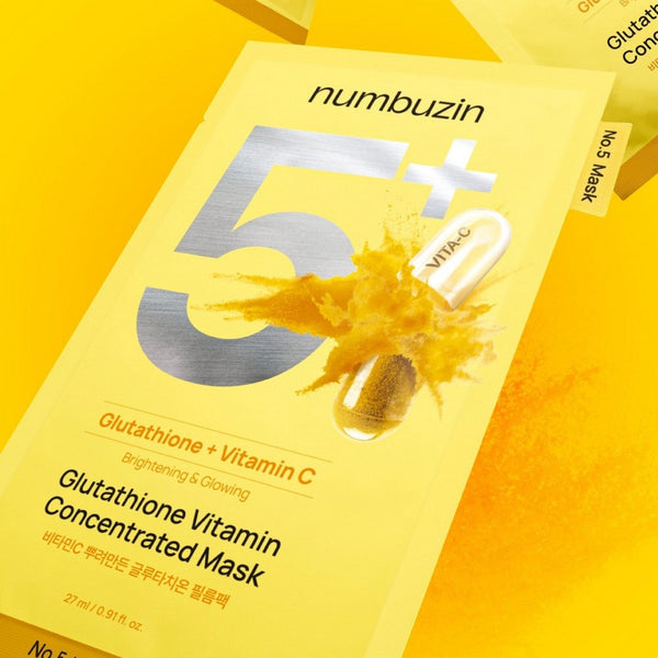 NUMBUZIN No.5+ Glutathione Vitamin Concentrated Mask 1u – Mascarilla Iluminadora y Antimanchas con Glutatión y Vitamina C