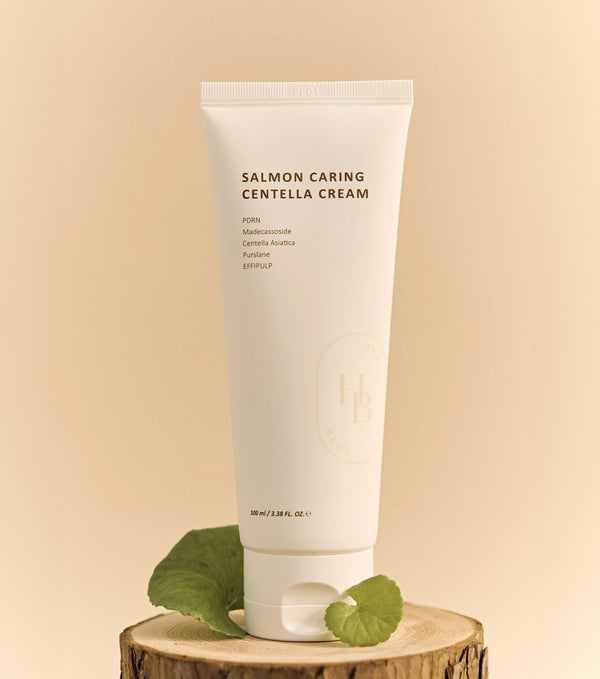 HEVEBLUE Salmon Caring Centella Cream 100ml – Crema Calmante Reparadora con PDRN y Centella